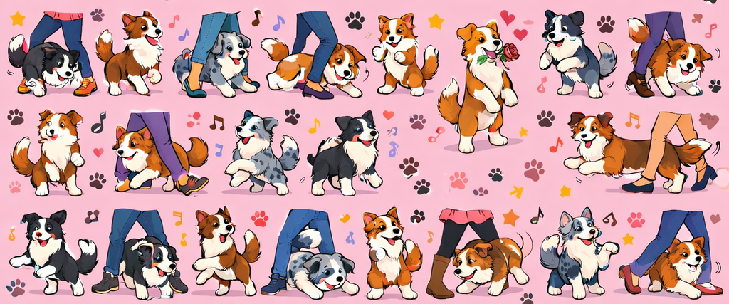 Border dog dancing