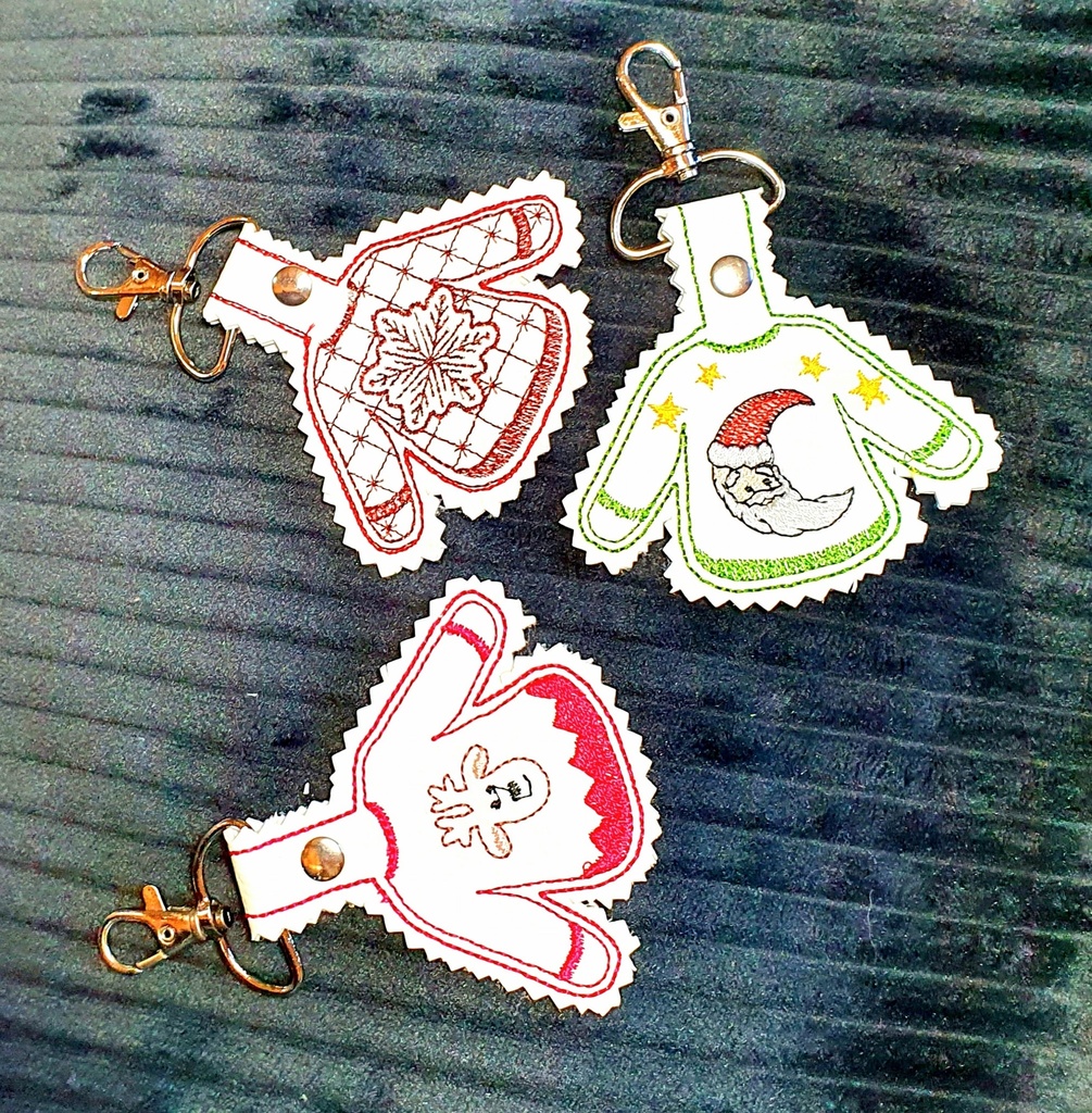 3 Porte clefs Pull de Noël