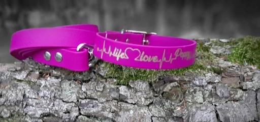 [COLPVCPERS-1-1] Collier "Love & Life" en PCV en 2 largeurs possible