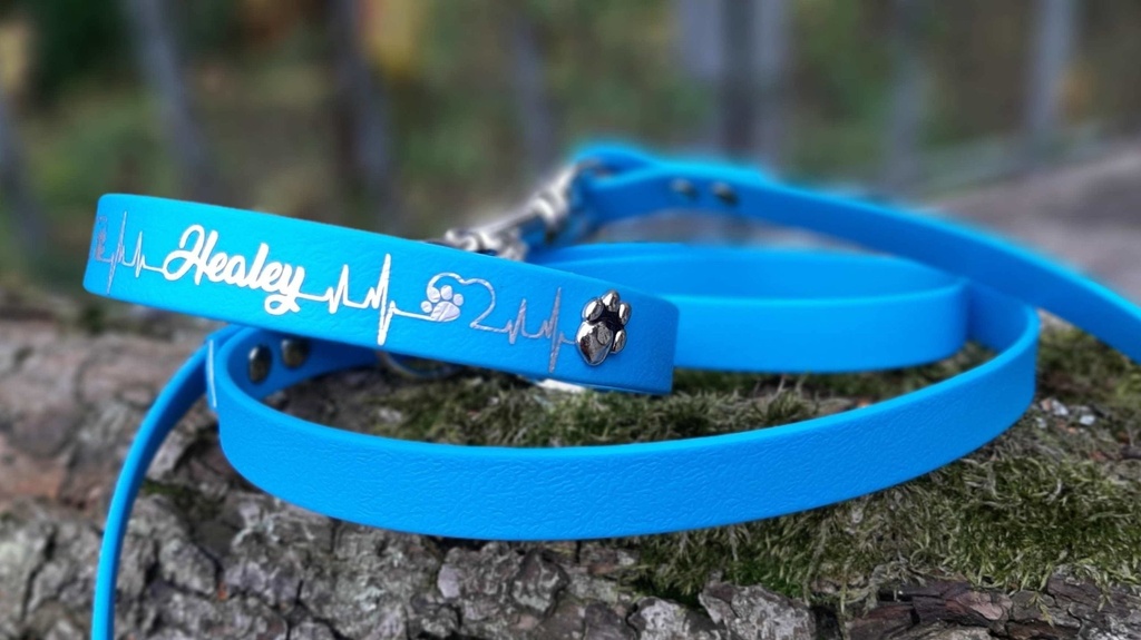 Collier "Patte sur le coeur" en PCV en 3 largeurs possible