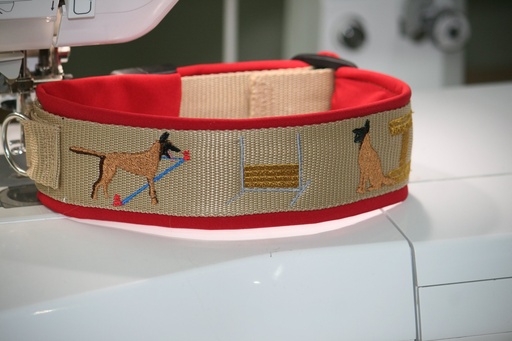 [720491030-2] Collier Obédience Néoprène réglable avec race de chien au choix