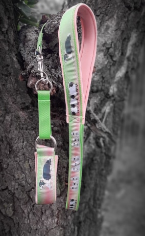 Ensemble laisse/ collier martingale moutons et Border Collie