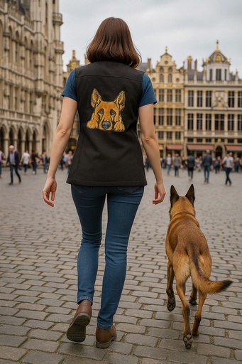 [VFSOFTSHELLSM-2] Veste softshell sans manche avec Appliqué Malinois