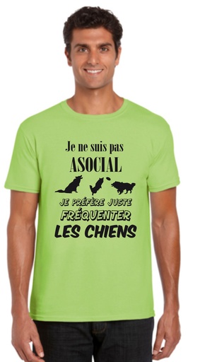 [TSHRACECHIENG001-1] Je ne suis pas ASOCIAL (Race de chien au choix)