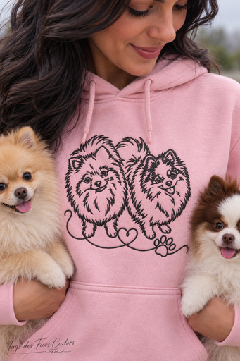 Sweat capuche avec portrait de votre chien